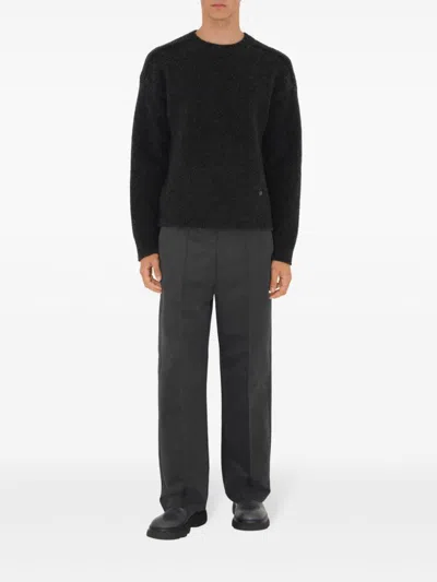 Burberry Cotton-blend Tailored Trousers In Grey