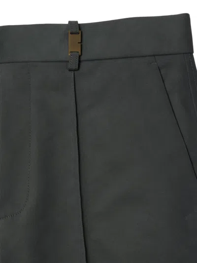 Burberry Cotton-blend Tailored Trousers In Grey