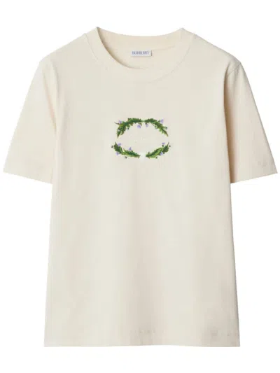 Burberry Women's Mc Sic Natural Flower Logo T-shirt In Neutrals
