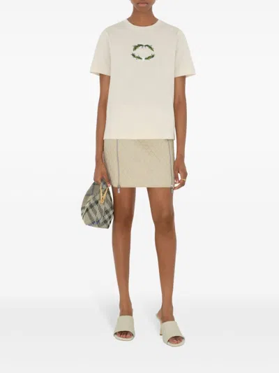 Burberry Women's Mc Sic Natural Flower Logo T-shirt In Neutrals