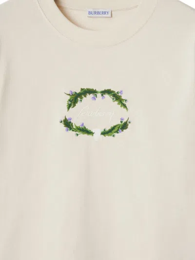 Burberry Women's Mc Sic Natural Flower Logo T-shirt In Neutrals