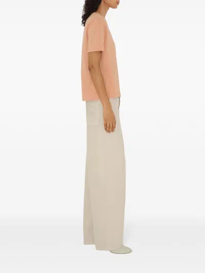 Burberry Paisley-logo Cotton T-shirt In Pink
