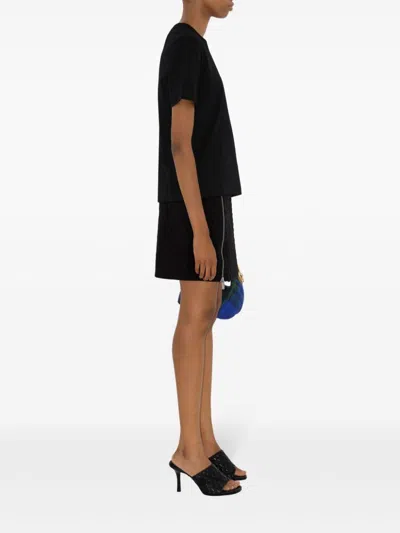 Burberry Logo-embroidered Cotton T-shirt In Black