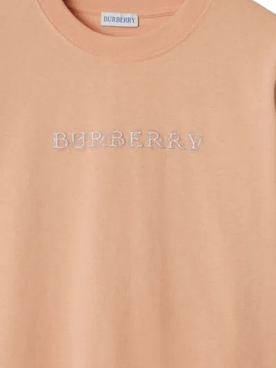Burberry Paisley-logo Cotton T-shirt In Pink