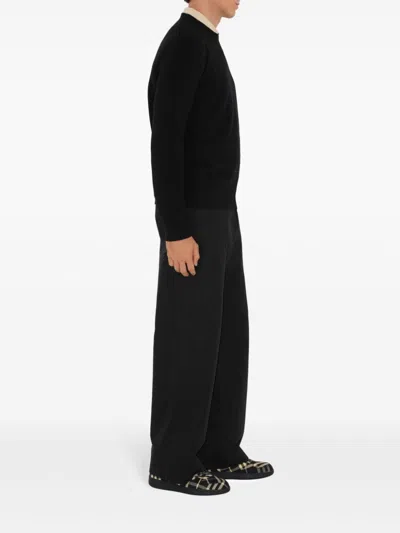Burberry B Shield Wool Blend Sweater In Black