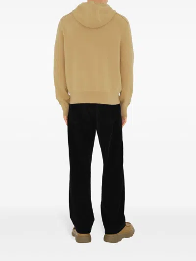 Burberry Wool Blend Hooded Sweatshirt In Neutrals