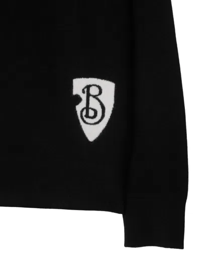 Burberry B Shield Wool Blend Sweater In Black
