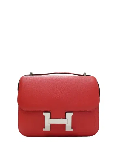 Pre-owned Hermes Epsom Mini Constance 18 Crossbody Bag In Red
