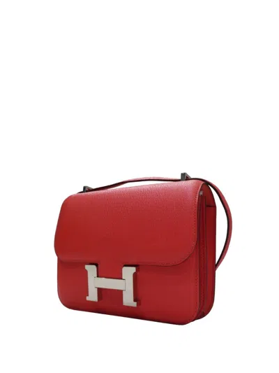 Pre-owned Hermes Epsom Mini Constance 18 Crossbody Bag In Red