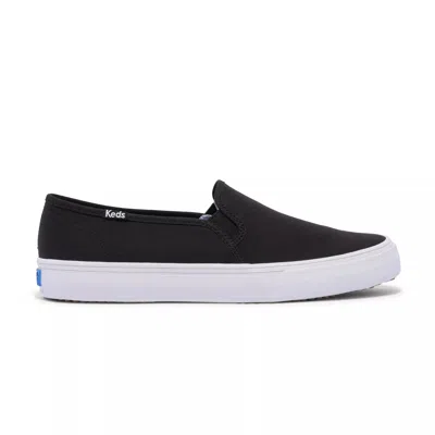 Keds Women's Double Decker Canvas Slip On Canvas Sneakers In Black