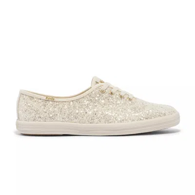 Keds Women's Champion Glitter Celebrations Lace Up Leather Sneakers In Cream Glitter