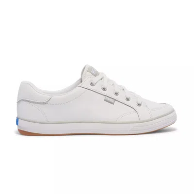 Keds Women's Center Iii Leather Lace Up Leather Sneakers In White