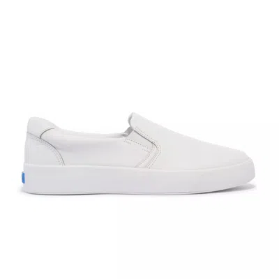 Keds Unisex|women's Pursuit Leather Slip On Leather Sneakers In White