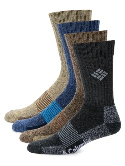 Columbia Men's 4-pack Two Tone Dress Socks In Navy