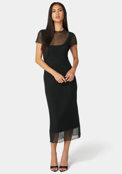 Bebe Brooklyn Mesh Maxi Dress In Black