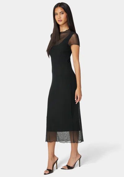 Bebe Brooklyn Mesh Maxi Dress In Black