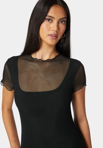 Bebe Brooklyn Mesh Maxi Dress In Black