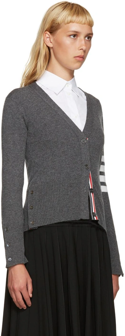 Shop Thom Browne Grey Cashmere Classic Cardigan In 035 Medium Grey