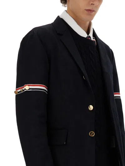 Shop Thom Browne Single-breasted Jacket In Blue