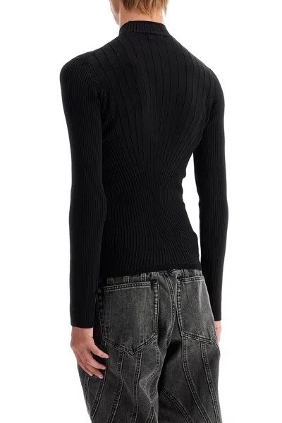 Shop Mugler Fitted Long-sleeved Top In Black (black)