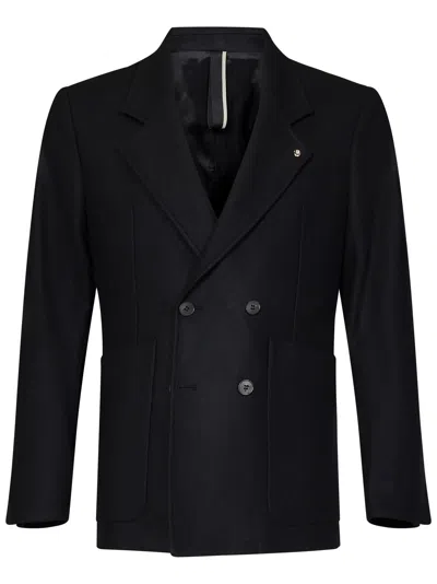 Shop Low Brand Coat In Black