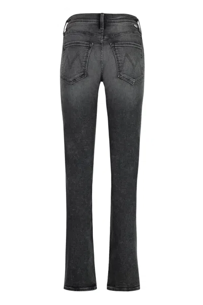 Mother The High Waisted Rascal Slice Undone Hem Friday The 13th Jeans In Grey