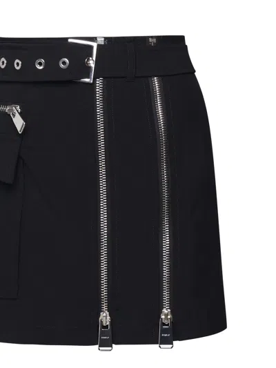 Shop Dondup Multizip Miniskirt In Cotton In Black