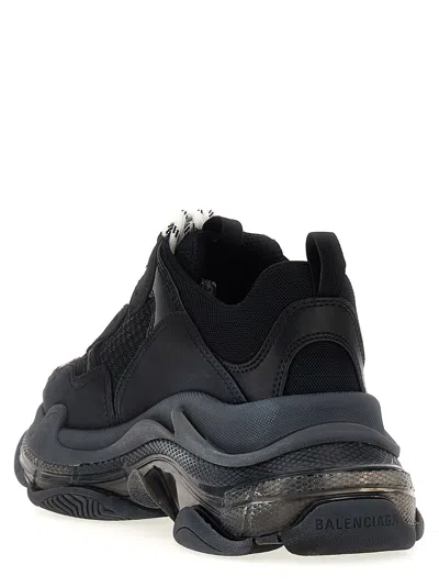 Shop Balenciaga Triple S Clear Sole Sneakers In Black