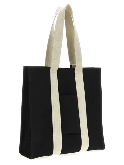 Shop Jacquemus Le Cabas Cuerda Shopping Bag In White/black