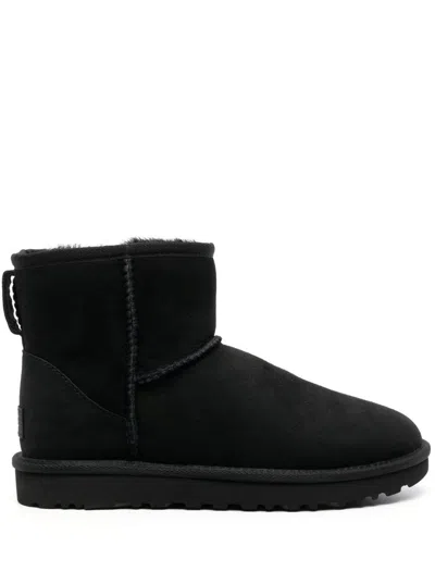 Shop Ugg Mini Classic Ii Black Pull-on Boots In Suede Woman