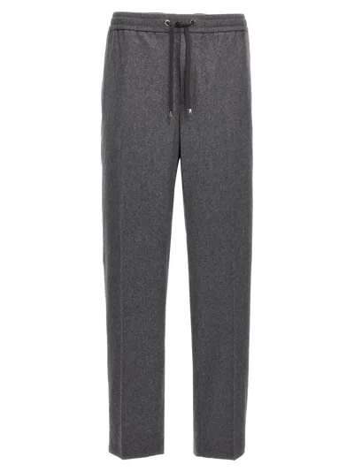 Moncler Logo Patch Drawstring Pants In Gray