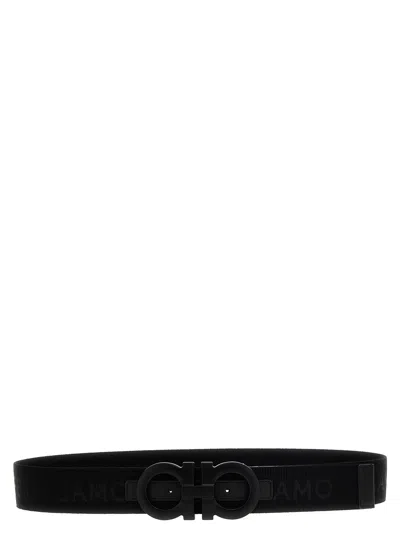 Shop Ferragamo Logo Tape Belt In Black