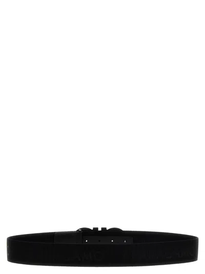 Shop Ferragamo Logo Tape Belt In Black