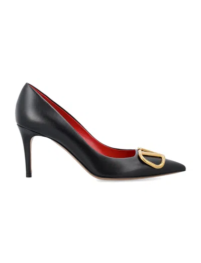 Shop Valentino V-logo Pumps In Black