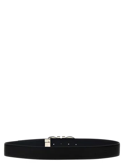 Ferragamo Reversible Belt Featuring 'gancini' Buckle In Black