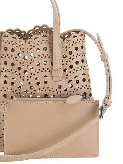 Shop Alaïa Mina 20 Handbag In Beige