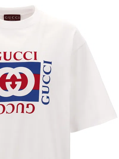 Shop Gucci Logo Print T-shirt In White