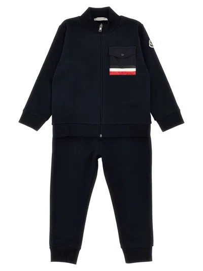 Moncler Cotton Tracksuit In Blue