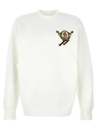 Shop Moncler Logo Patch Sweatshirt In White