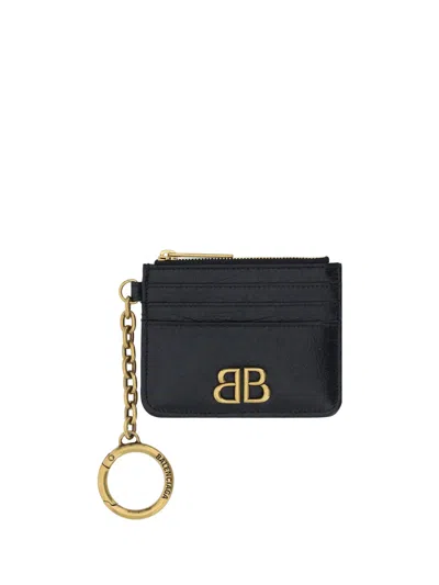 Shop Balenciaga Monaco Card Holder In Black