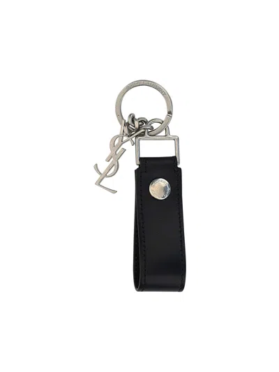 Shop Saint Laurent Key Chain In Nero