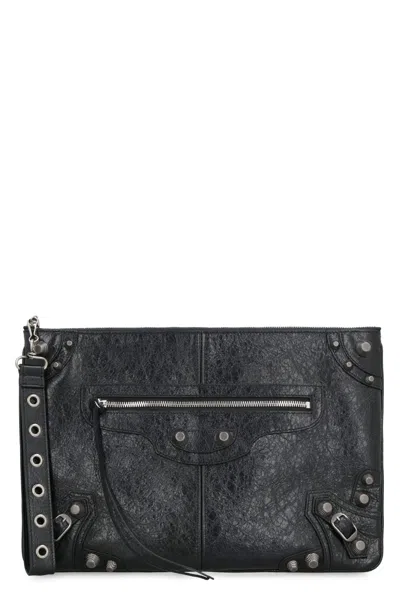 Shop Balenciaga Le Cagole Pouch In Black