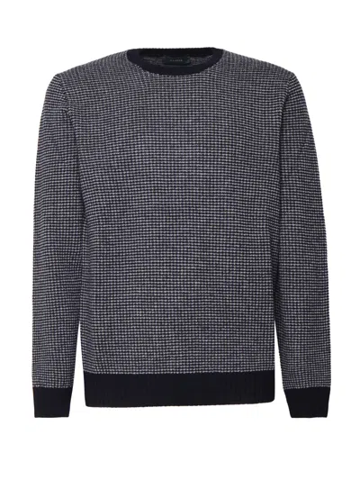 Zanone Crew-neck Wool Jumper In Blue