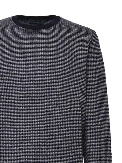 Zanone Crew-neck Wool Jumper In Blue