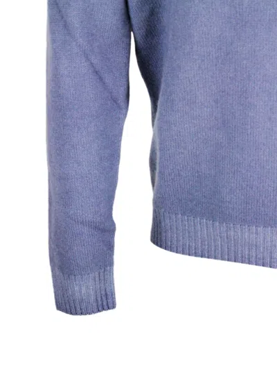 Shop Malo Sweater In Blu Avio