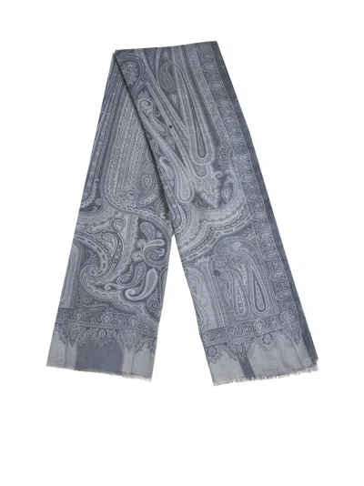 Shop Etro Scarf In Stampa F.do Blu