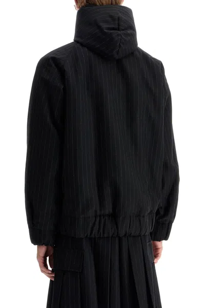 SACAI HOODED WOOL GESSATO JACKET 