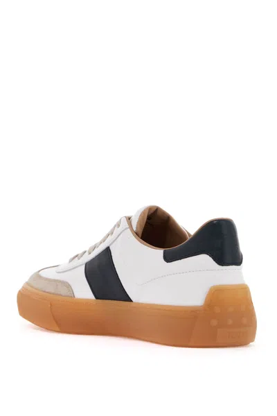 Shop Tod's Leather Sneakers For Everyday In C006(mastice)+b001(bianco)+t813(deep) (white)