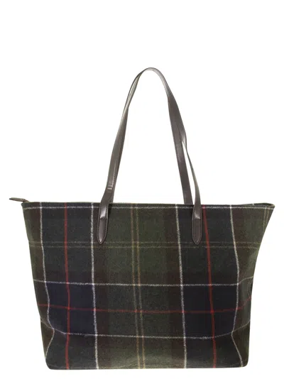 Shop Barbour Witford - Classic Tartan Tote Bag In Green/brown