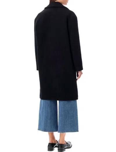 Shop Apc Ninon Coat In Black